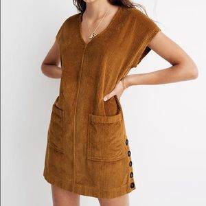 Madewell Corduroy Side-Button Shift Dress